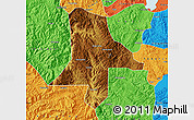 Physical Map of Eshan, political outside