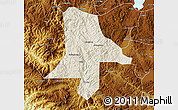Shaded Relief Map of Eshan, physical outside