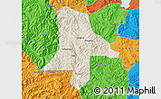 Shaded Relief Map of Eshan, political outside
