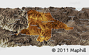 Physical Panoramic Map of Eshan, semi-desaturated