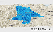 Political Panoramic Map of Eshan, shaded relief outside