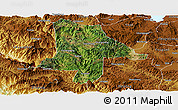 Satellite Panoramic Map of Eshan, physical outside