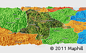 Satellite Panoramic Map of Eshan, political outside