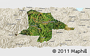Satellite Panoramic Map of Eshan, shaded relief outside
