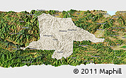 Shaded Relief Panoramic Map of Eshan, satellite outside