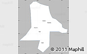 Gray Simple Map of Eshan, single color outside