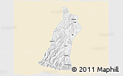 Classic Style 3D Map of Gejiu Shi, single color outside