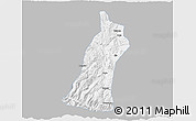 Gray 3D Map of Gejiu Shi, single color outside