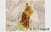 Physical 3D Map of Gejiu Shi, lighten
