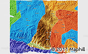 Physical 3D Map of Gejiu Shi, political outside