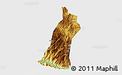Physical 3D Map of Gejiu Shi, single color outside