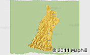 Savanna Style 3D Map of Gejiu Shi, single color outside