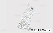 Silver Style 3D Map of Gejiu Shi, single color outside