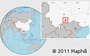 Gray Location Map of Gejiu Shi, highlighted country