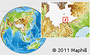 Physical Location Map of Gejiu Shi, highlighted parent region