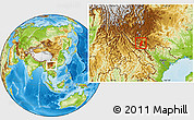 Physical Location Map of Gejiu Shi