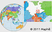 Political Location Map of Gejiu Shi, highlighted parent region