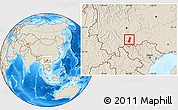 Shaded Relief Location Map of Gejiu Shi