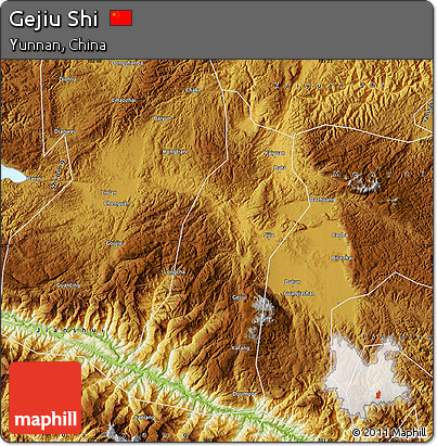 Physical Map of Gejiu Shi