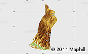 Physical Map of Gejiu Shi, single color outside