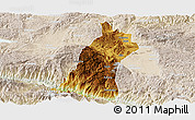 Physical Panoramic Map of Gejiu Shi, lighten