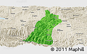 Political Panoramic Map of Gejiu Shi, shaded relief outside