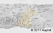 Shaded Relief Panoramic Map of Gejiu Shi, desaturated
