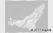 Gray 3D Map of Gengma, single color outside