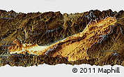 Physical Panoramic Map of Gengma, darken