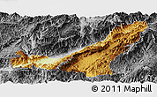 Physical Panoramic Map of Gengma, desaturated