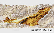 Physical Panoramic Map of Gengma, lighten