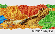 Physical Panoramic Map of Gengma, political outside