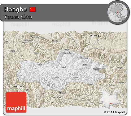 Classic Style 3D Map of Honghe
