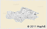 Classic Style 3D Map of Honghe, single color outside