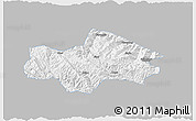 Gray 3D Map of Honghe, single color outside
