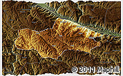 Physical 3D Map of Honghe, darken