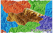 Physical 3D Map of Honghe, political outside