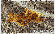 Physical 3D Map of Honghe, semi-desaturated