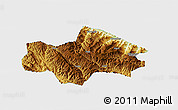 Physical 3D Map of Honghe, single color outside
