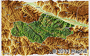 Satellite 3D Map of Honghe, physical outside