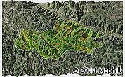 Satellite 3D Map of Honghe, semi-desaturated