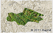 Satellite 3D Map of Honghe, shaded relief outside