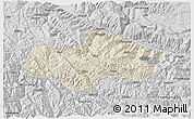 Shaded Relief 3D Map of Honghe, desaturated