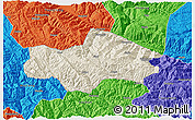 Shaded Relief 3D Map of Honghe, political outside