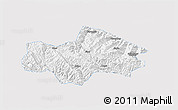 Silver Style 3D Map of Honghe, single color outside