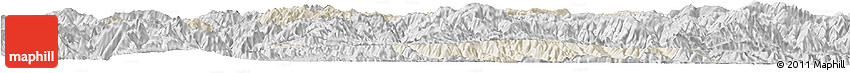 Shaded Relief Horizon Map of Honghe, desaturated