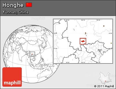 Blank Location Map of Honghe