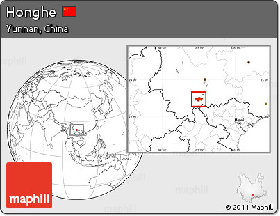 Blank Location Map of Honghe