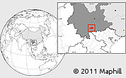Blank Location Map of Honghe, highlighted country, highlighted parent region