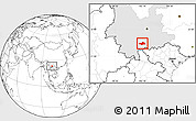 Blank Location Map of Honghe, highlighted parent region